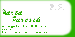 marta purcsik business card